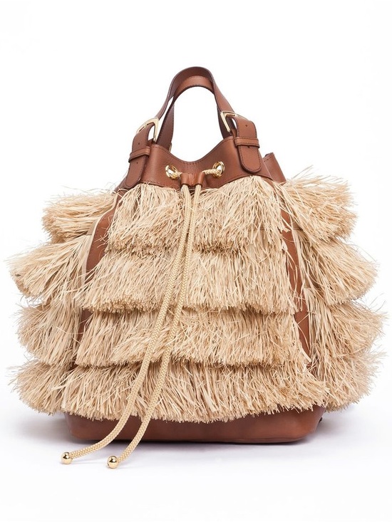 Tory Burch Handbags - RARE Tory Burch Spring 2012 Runway Fringed Straw Convertible Backpack/Tote
